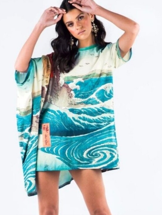 Blackmilk Tops - Blackmilk Naruto Whirlpool Super Drape Mini Dress Tunic Japanese Art Print RARE